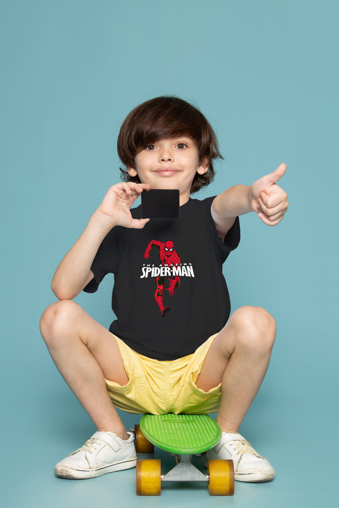 The Amazing Spiderman Graphic Pure Cotton Black T-Shirt for Kids - Regular Fit Comfort